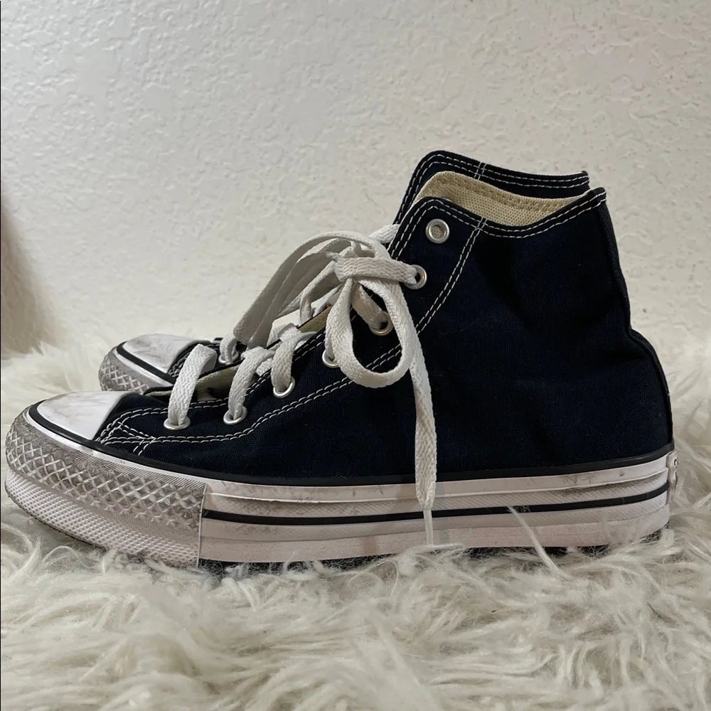 Converse Kids' Chuck Taylor All Star EVA Lift Shoes Black & White Size 5 - Picture 6 of 10